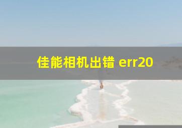 佳能相机出错 err20